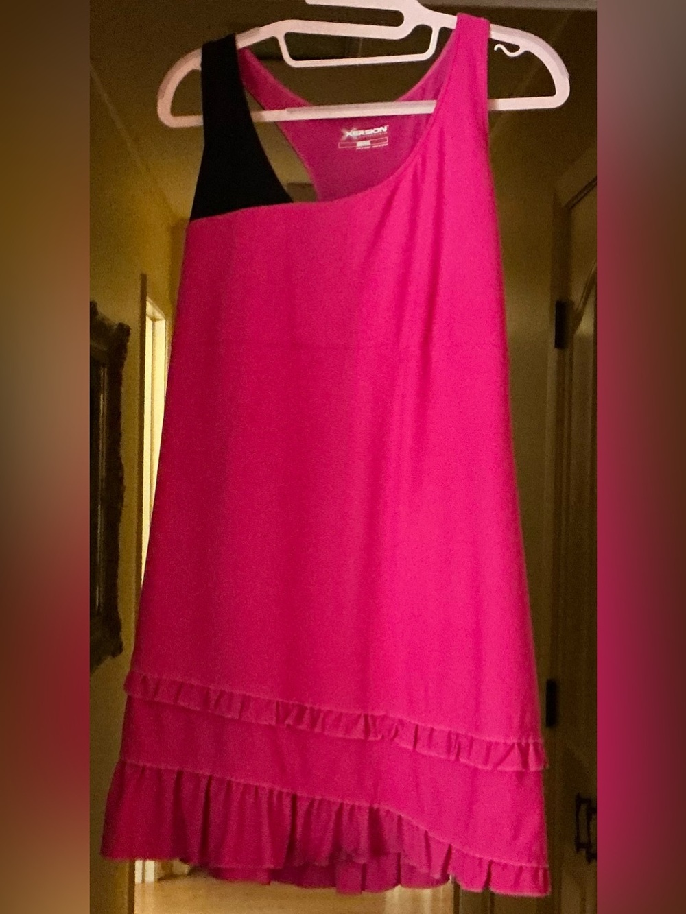 Xersion Bright Pink A-Line Ruffled Hem Skirt